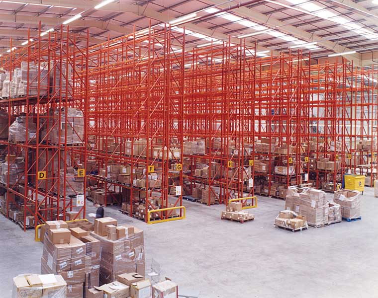 empty warehouse racks