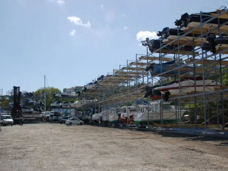 A boat racking storage system designed and supplied by RediRack UK