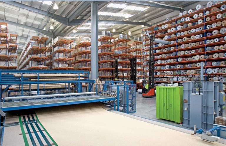 Carpet Racking installed in a warehouse by RediRack