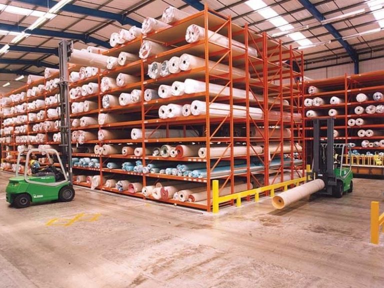 carpet racking designed and supplied by RediRack, a UK leading manufacturer of Pallet Racking