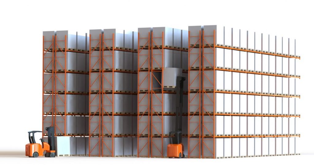 narrow aisle pallet racking diagram