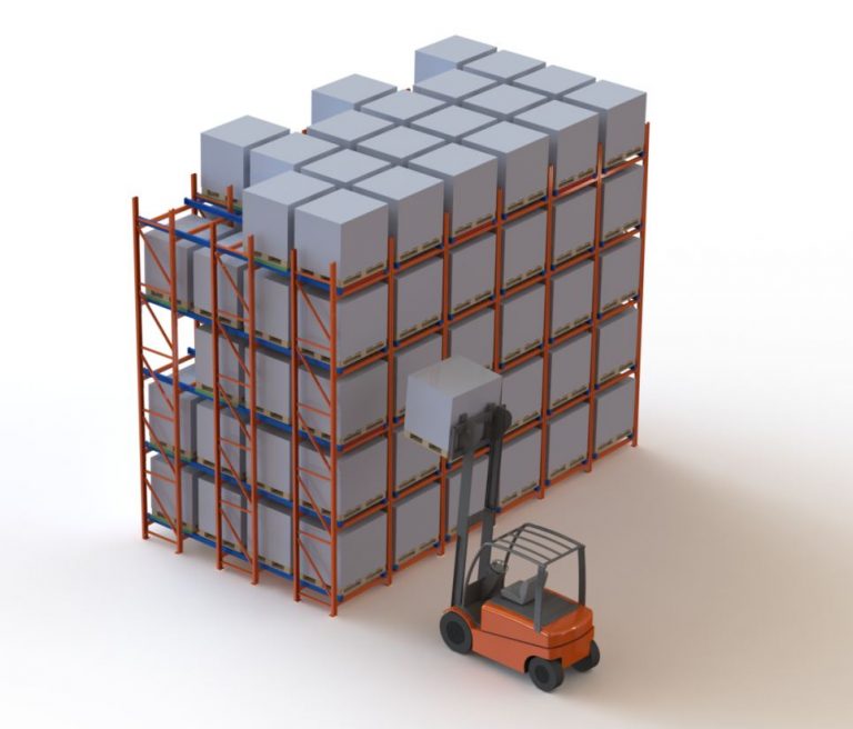 push back pallet racking diagram designed by RediRack, a UK leading manufacturer of Pallet Racking