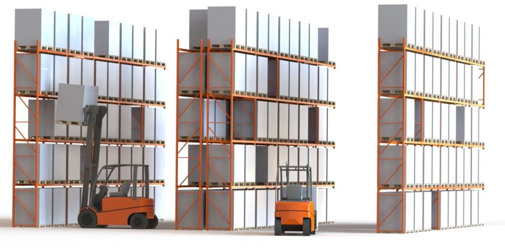 wide aisle pallet racking diagram