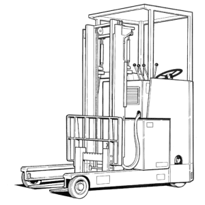 Large fork life truck commonly used for drive in pallet racking