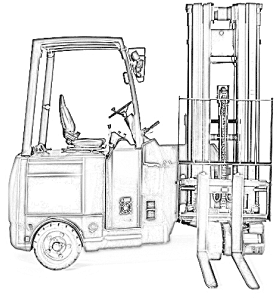 articulated forklift truck used by Redirack