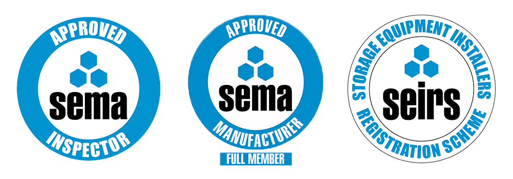 SEMA's logo: RediRack are SEMA Full Members, having SEIRS Approved pallet racking Installers